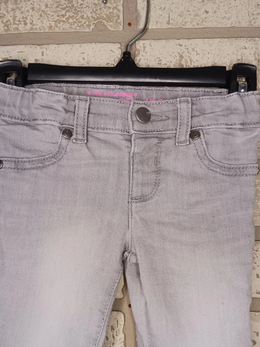 The Childrens Place Girls 12-18M Jegging Pants Jeans Gray Stretch Waist (Read)